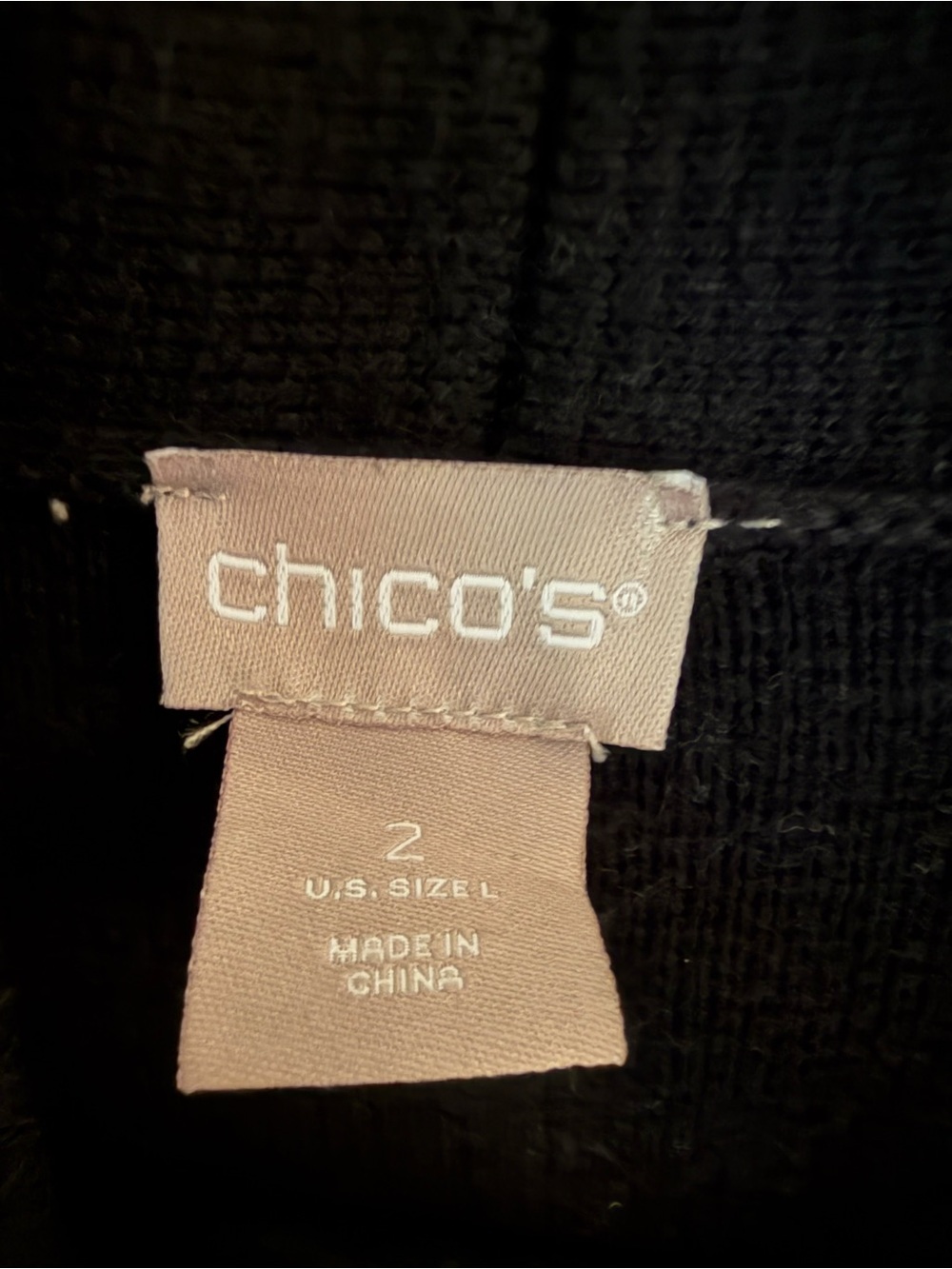 Chico’s Embroidered Floral Black Long Cardigan Duster Open Front Sz L Sweater - Picture 7 of 7